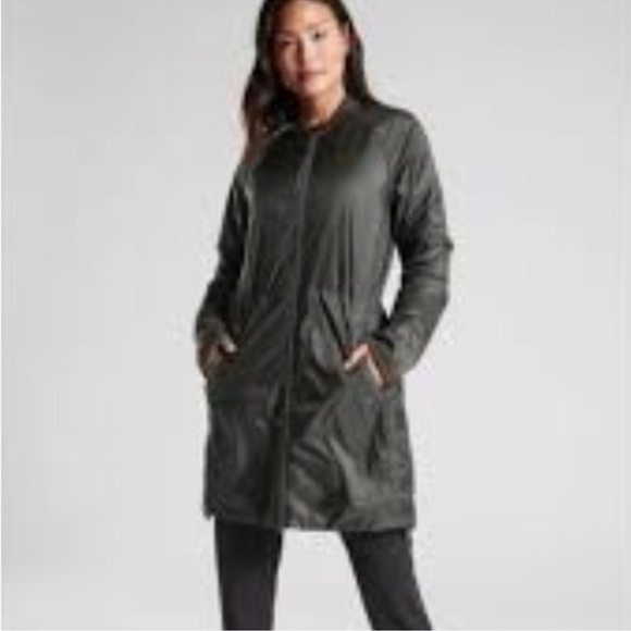 Athleta Summit Insulated Parka S Mountain Olive Primaloft Eco Recycled Nylon NEW - Picture 1 of 10